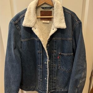Levi's White Sherpa Lined Jacket
